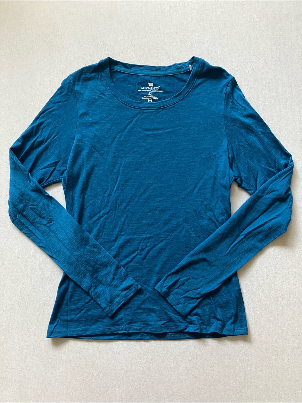 Segments Women’s Long-Sleeve Crewneck Top in Deep Teal